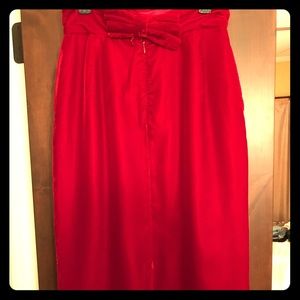 Red velvet, vintage long skirt.